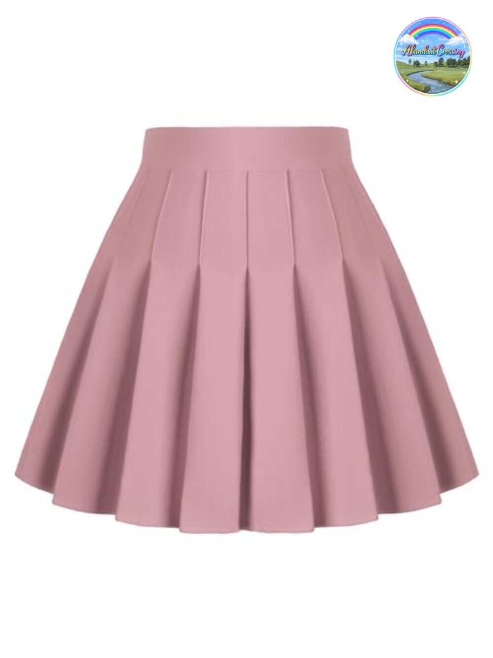 Pleated A-Line Tennis Skirt with Elastic High Waist